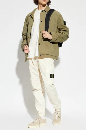 Stone Island Lightweight Jacket With Collar, Mens, Green