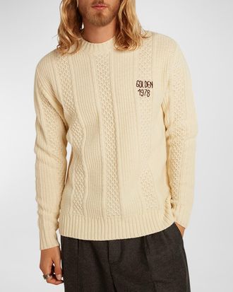 Golden Goose Mens Journey Mixed-Knit Wool Sweater