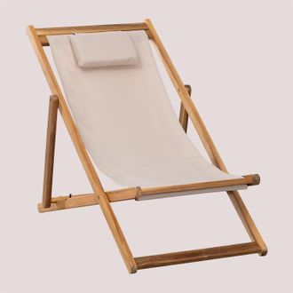 Sklum Hamaca Plegable En Madera Con Coj&iacute;n Kardis Sklum