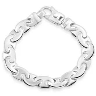 Pompeii3 Mens Circular Marine 14k Gold (85g) or Platinum (160g) 11mm Link Bracelet 8.5