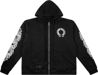 Chrome Hearts horseshoe-print zip-up hoodie - Black