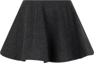 Ganni Flared Skirt - Dames - Korte rokken - Grijs - M - Wol - Rokken