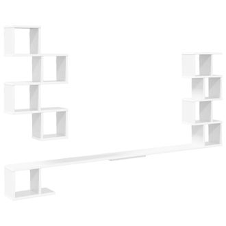vidaXL Estante De Tv Montado En La Pared Blanco 160 X 15 X 94 Cm Vidaxl