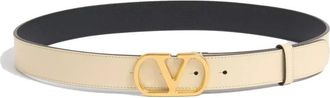Valentino Garavani VLogo Signature Reversible Riem - Dames - Riemen - Wit - 80 CM - Leer - Accessoires