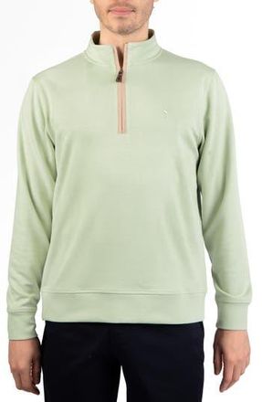Tailorbyrd Ottoman Rib Quarter Zip Sweater in Sage at Nordstrom Rack, Size X-Large