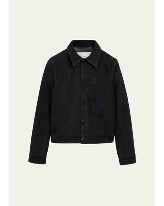 Ami Mens Ami De Coeur Suede Jacket