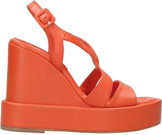 Paloma Barcel&oacute; Oranje Sleehak Sandalen - Dames - Sleehakken - Oranje - 38 EU - Leer - Schoenen