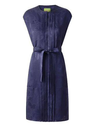 Shanghai Tang Tang jacquard pleated silk midi dress - Blue