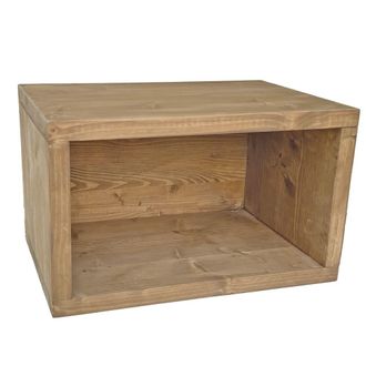 NATYAL Mesita de noche flotante de madera maciza en tono roble 40x25cm