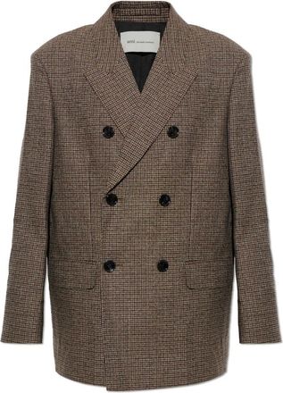 Ami Wol blazer met dubbele split - Dames - Blazers - Bruin - XS - Wol - Jassen