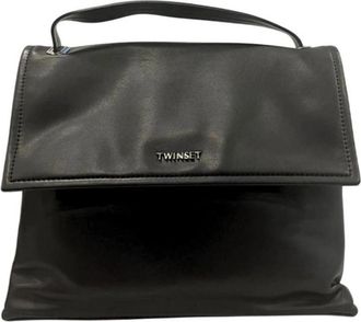 Twinset Leather Top Handle Bag - Dames - Handtassen - Zwart - ONE Size - Leer - Tassen