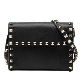 Valentino Pre-owned Cross Body Bags, female, Black, Size: ONE SIZE Pre-owned Studded Crossbody Bag