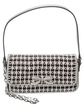 Self Portrait Self-Portrait Crystal Leather Baguette Bag