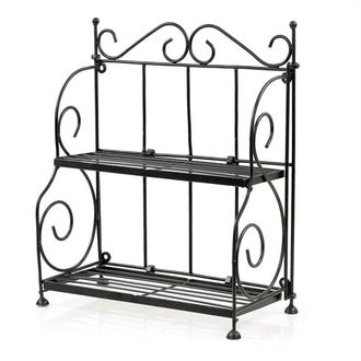 OEM Estante Independiente Para Ba&ntilde;o, Especiero De Cocina, Estante De Almacenamiento Independiente, Organizador Negro De 2 Niveles Para Cocina O Ba&ntilde;o