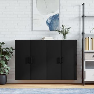 vidaXL Vidaxl - Armarios De Pared 2 Unidades Negro 69,5x34x90 Cm
