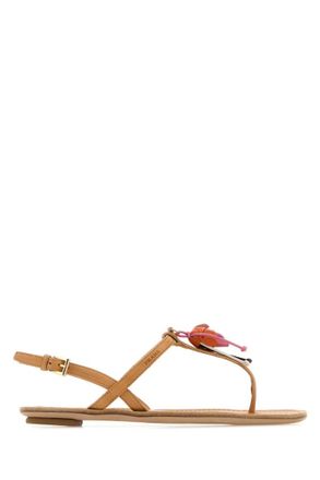 Prada Light Brown Thongs Sandals