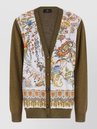 Etro paisley silk insert cardigan
