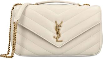 Saint Laurent Tassen, Dames, Beige, ONE Size, Leer, Loulou Medium Matelass&eacute; Tas