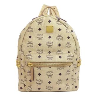 MCM Pre-owned Backpacks, female, Beige, Size: ONE SIZE Pre-owned PVC Backpack