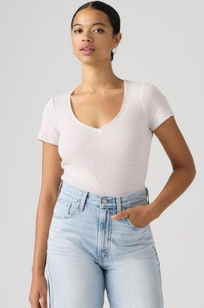 Levi's Top de manga corta Sweetie - Mujer - XS - P&uacute;rpura / End On End Stripe Lavender Blue Egret