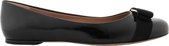 Ferragamo Ferragamo Ladies Black Patent Vara Bow Ballerina Shoes