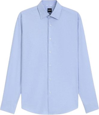HUGO BOSS Joe Shirt - Heren - Zakelijke Overhemden - Blauw - L - Katoen - Overhemden