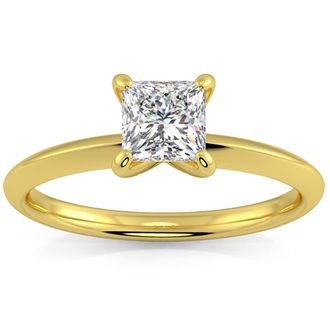 Pompeii3 20 -.75Ct Princess Cut Solitaire Diamond Engagement Ring 14k Gold Lab Grown