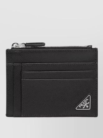 Prada calf leather zip cardholder