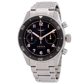 Longines Spirit Flyback Chronograph Automatic Black Dial Mens Watch L3.821.4.53.6
