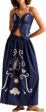 Carolina K Larissa Maxi Skirt In Poseidon