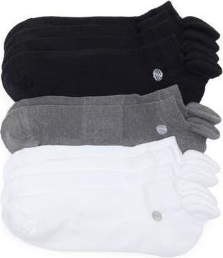 Zella All Purpose Cushioned 5-Pack Tab Back Socks in White Grey Multi at Nordstrom Rack, Size Regular