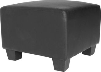 Hhg Salotto modulare componibile lounge moderno Lione N71 ecopelle pouf poggiapiedi nero