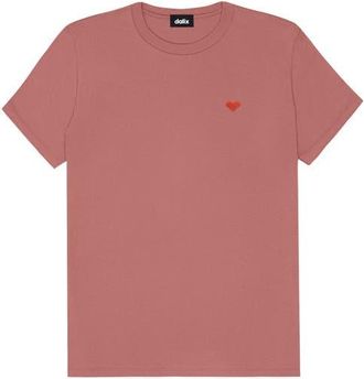 Dalix Womens Pixel Heart Jersey Relaxed Tee in Mauve at Nordstrom, Size Xx-Large