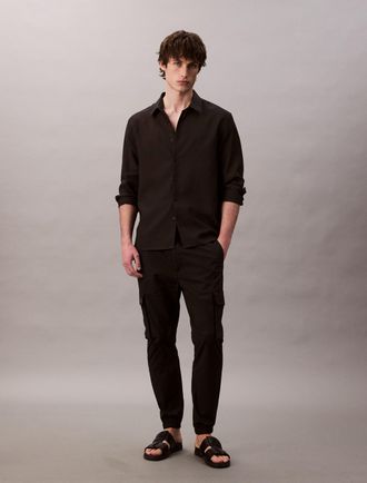 Calvin Klein Jeans Cargohose CALVIN KLEIN JEANS PLL ON SKNNY CRG RPS, Herren, Gr. XXL, N-Gr, schwarz, Web, Obermaterial: 58% Baumwolle, 39% Polyester, 3% Elasthan, unifa