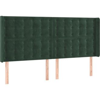 vidaXL Cabecero Con Orejas De Terciopelo Verde Oscuro 183x16x118/128cm Vidaxl