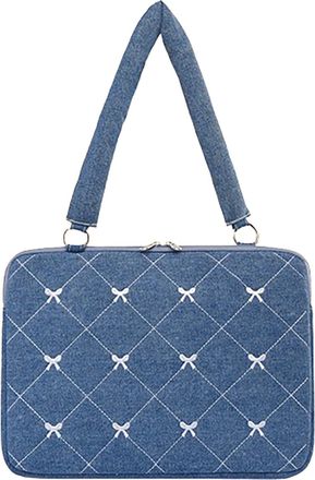 Generic Womens Cute Embroidered Laptop Bag, Finely Stitched Crossbody Bag, Shockproof Shoulder Bag, Perfect for Storing Laptops and Phones. (Diamond-shaped Bu