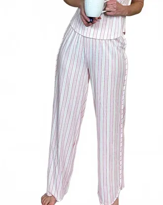 PJ Salvage Stripe Loved Straight Pants In Ivory