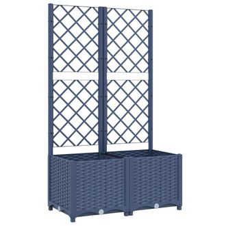 vidaXL Jardinera Con Enrejado Pp Azul Gris 80x40x136 Cm Vidaxl