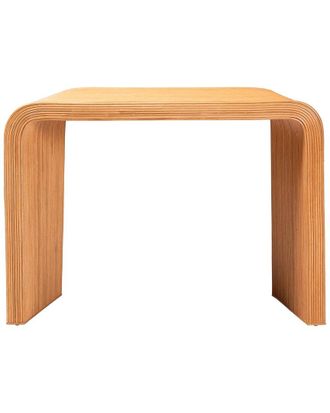 Baxton Studio Eilis Bohemian Fluted Rattan Waterfall Console Table