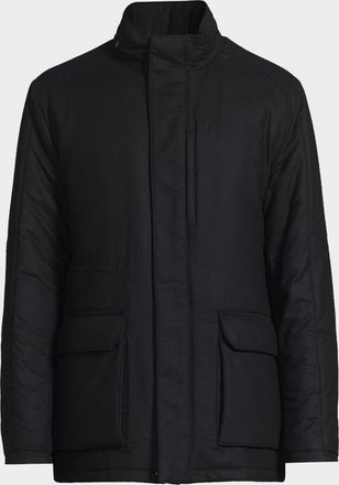 Corneliani Mens Technical Cashmere Field Jacket with Hood