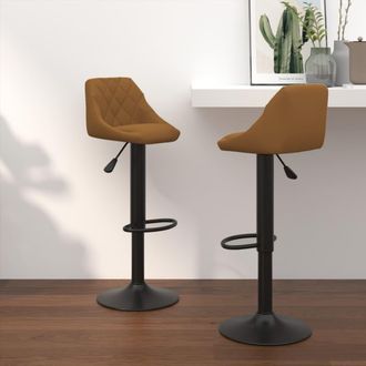 vidaXL Vidaxl - Taburetes De Cocina 2 Unidades Terciopelo Marr&oacute;n