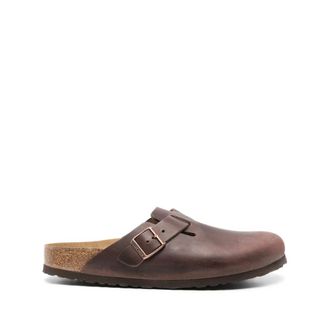 Birkenstock Mules, male, Brown, Size: 6 US Brown Leather Slip-On Almond Toe Shoes