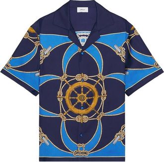 Bally Printed Short-Sleeve Silk Camp Shirt