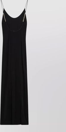 Saint Laurent viscose semi-sheer backless maxi dress