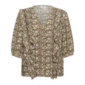 Saint Tropez Flower Paper 3052 - Blouses & Shirts - Mujer - Beige - 2XL