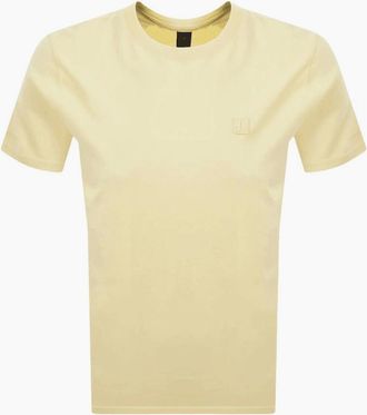 Moose Knuckles Mens Duluth Embroidered Logo Regular Fit Yellow T-Shirt - Size: 36