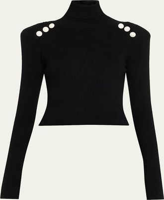 L'agence Colette Cropped Turtleneck Sweater