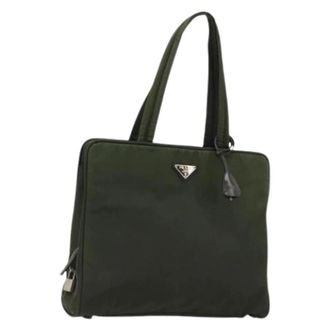 Prada Pre-owned Vintage Tote Bag - Dames - Pre-owned - Groen - Maat: ONE Size Nylon