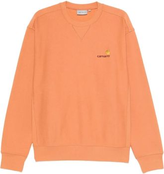 Carhartt Work in Progress logo-embroidered crew neck sweatshirt - men - Cotton/Polyester - L - Orange
