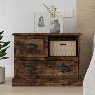 vidaXL Mesita De Noche Color Roble Ahumado 60x39x45 Cm Vidaxl